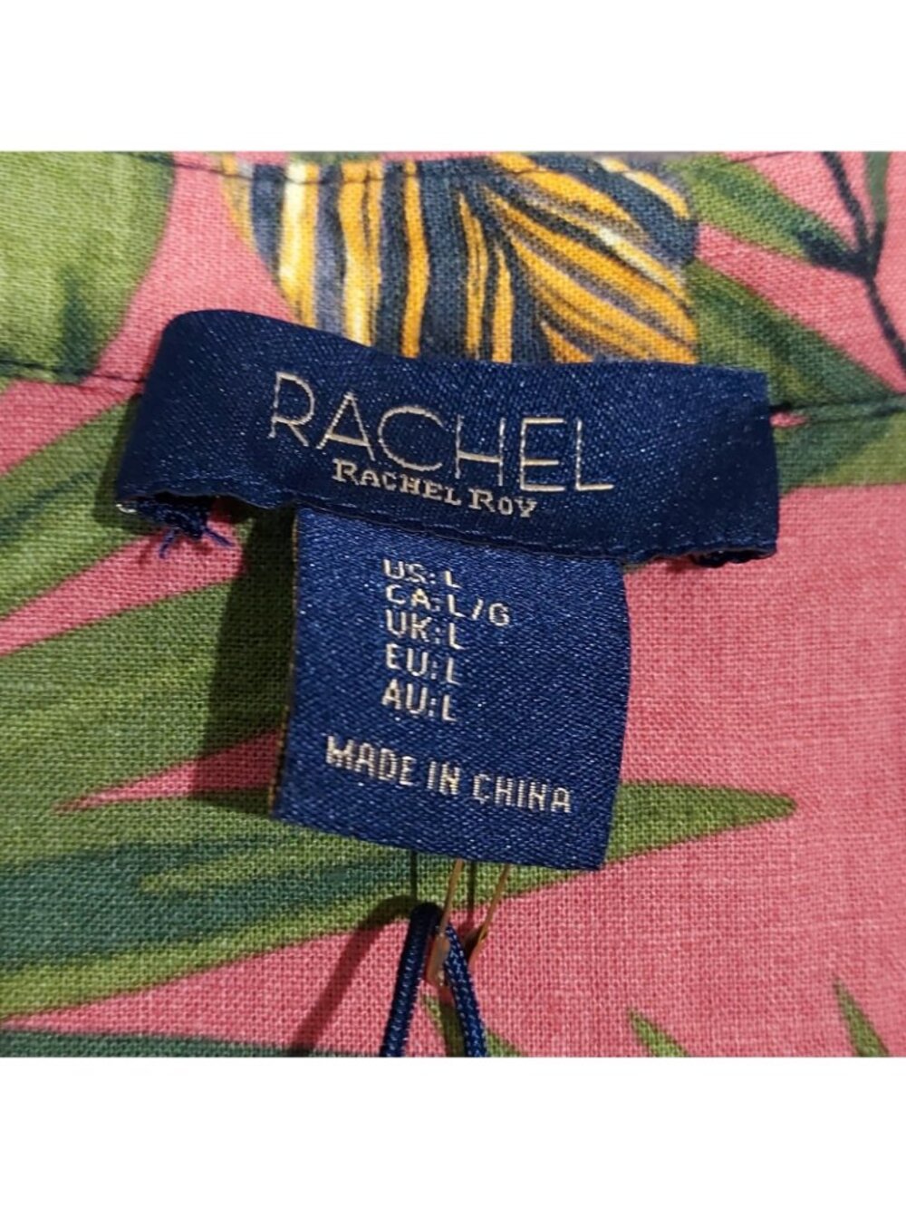 Rachel Roy Linen Rayon Floral Top L Pullover Sleeveless Button V Neck Beachcore - Picture 10 of 12
